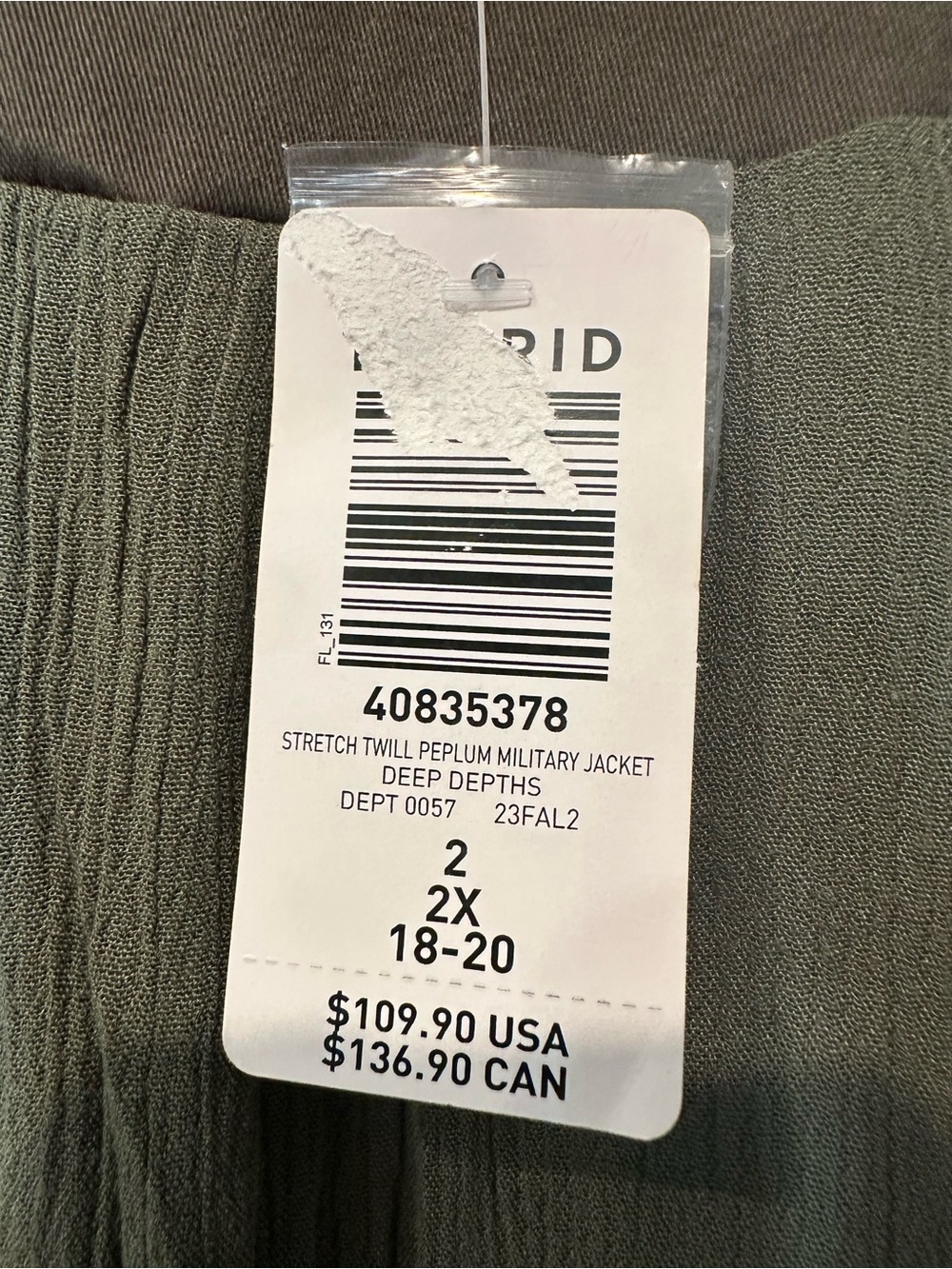 NWT Torrid Twill Peplum Military Jacket - Picture 3 of 9